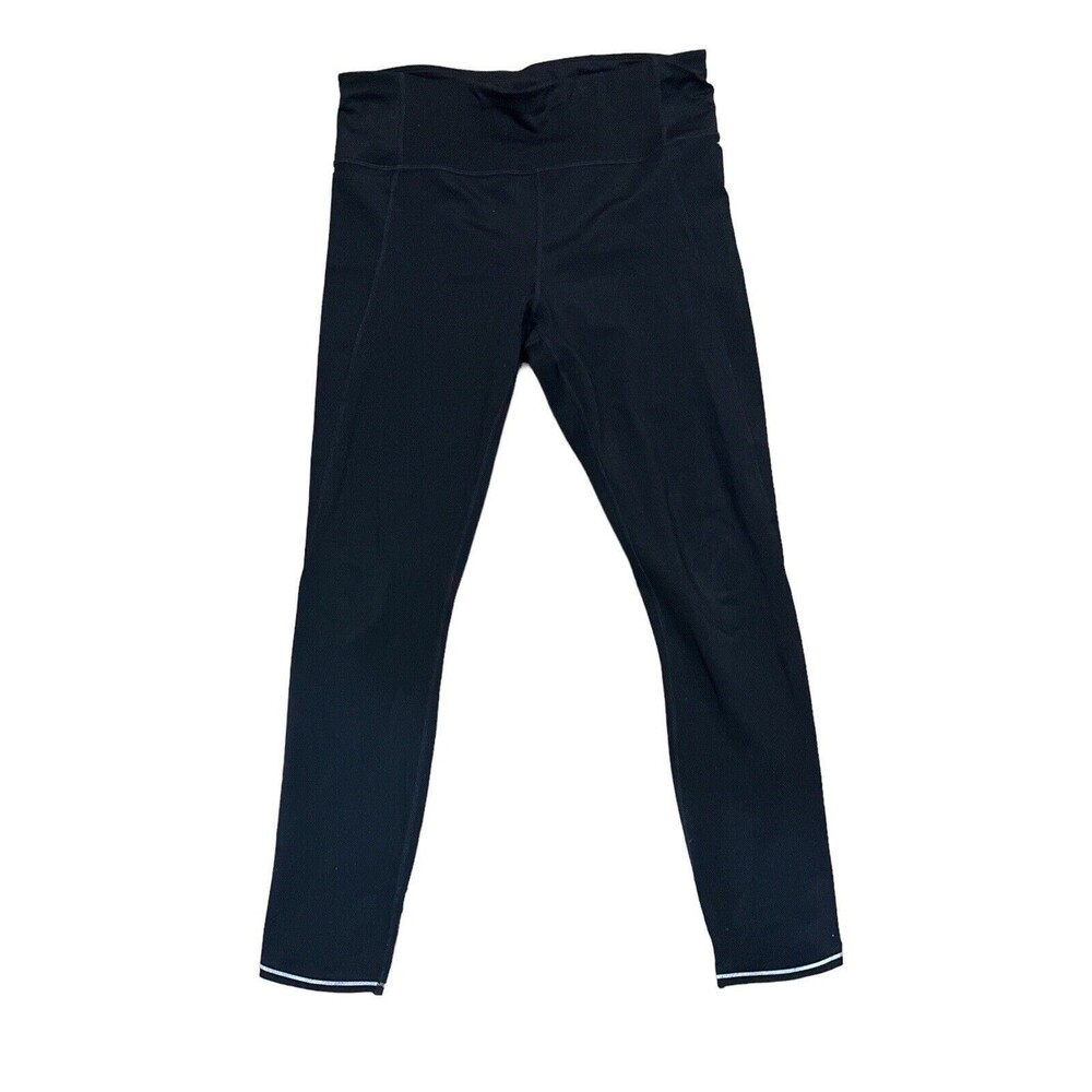 ATHLETA Black Cropped Ankle Tight Performance Leggings Reflective Size Small